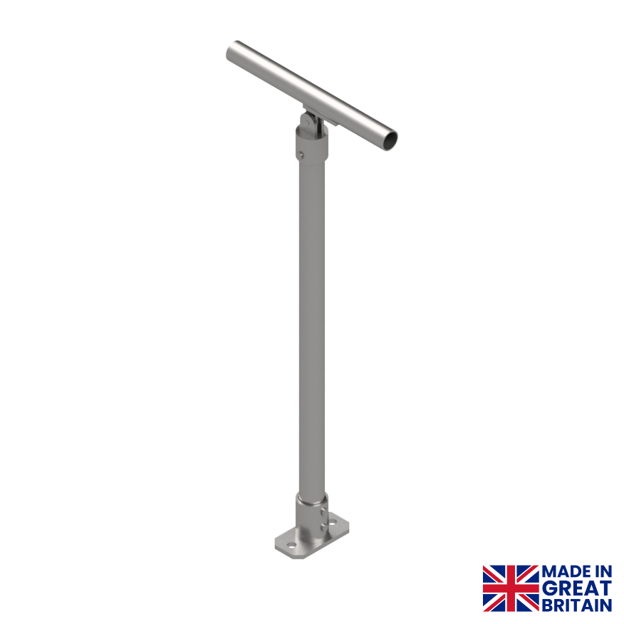 Interclamp galvanised 5010 series style post used for disability compliant handrails. 